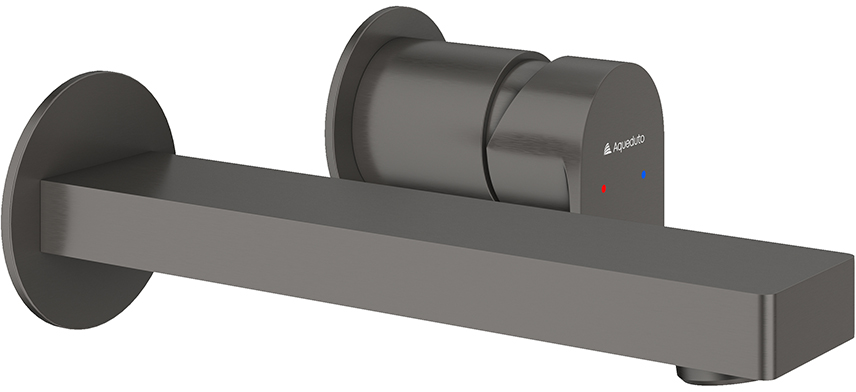 Смеситель для раковины Aqueduto GEOMETRICO GEO0445 настенного монтажа со скрытой частью оружейная сталь 17100₽