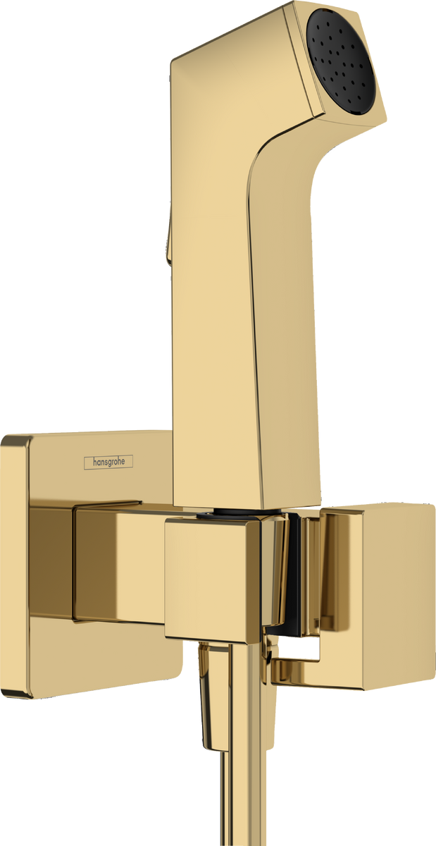 Гигиенический душ hansgrohe 1jet S со смесителем держателем и шлангом 125 см 29233990 шлифованное золото 32400₽