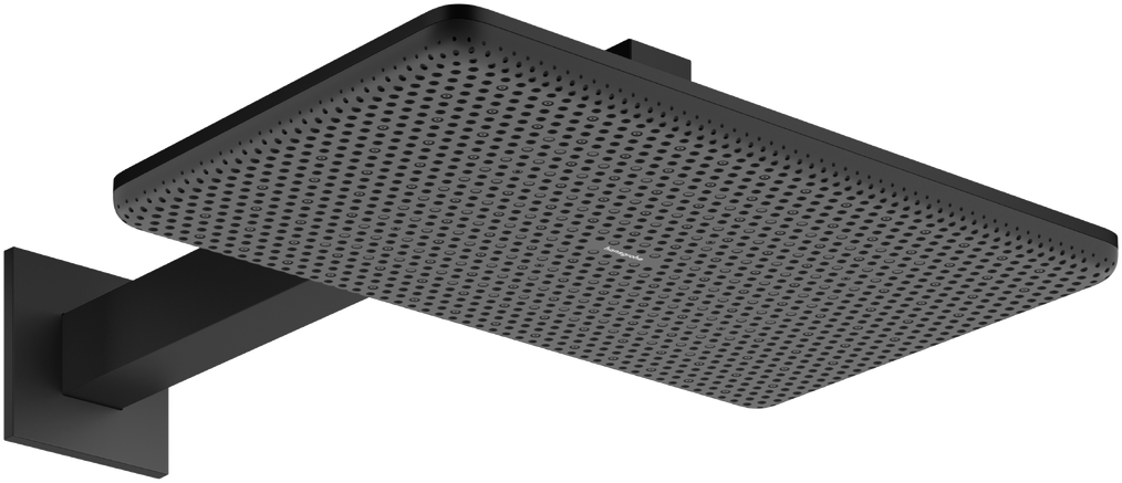 Верхний душ hansgrohe Raindance Alive Q 2jet с душевым кронштейном 24550670 матовый черный 171000₽