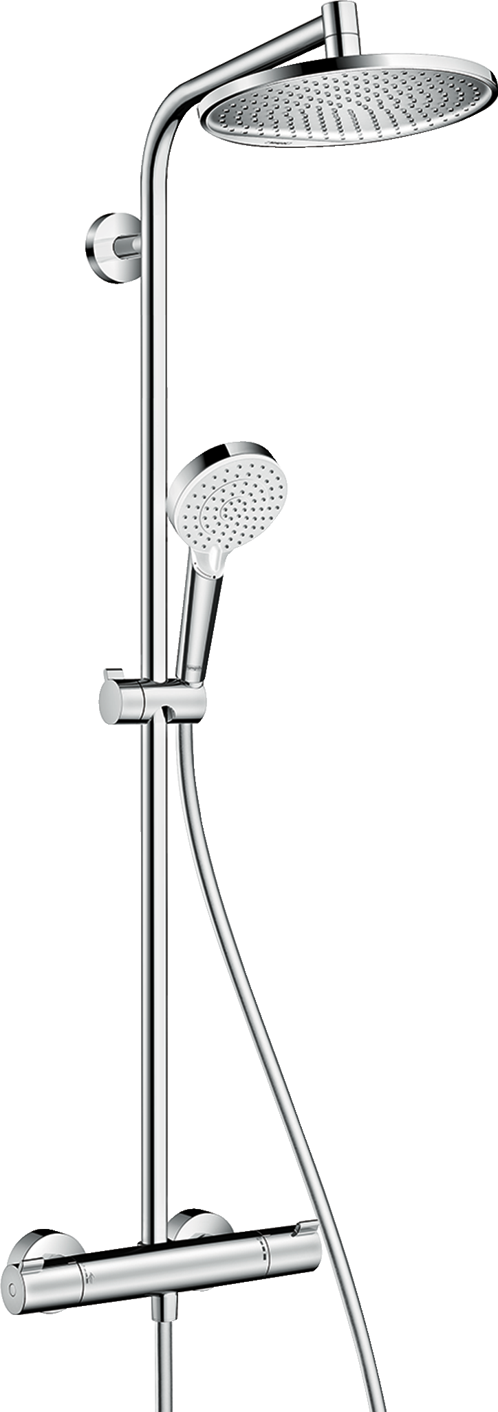 Душевая система hansgrohe Crometta S 240 1jet Showerpipe с термостатом, хром 27267000