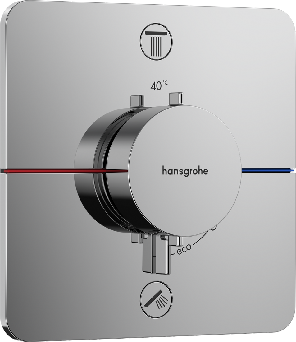 Термостат hansgrohe ShowerSelect Comfort Q для скрытого монтажа на 2 функции 15583000 хром 96300₽