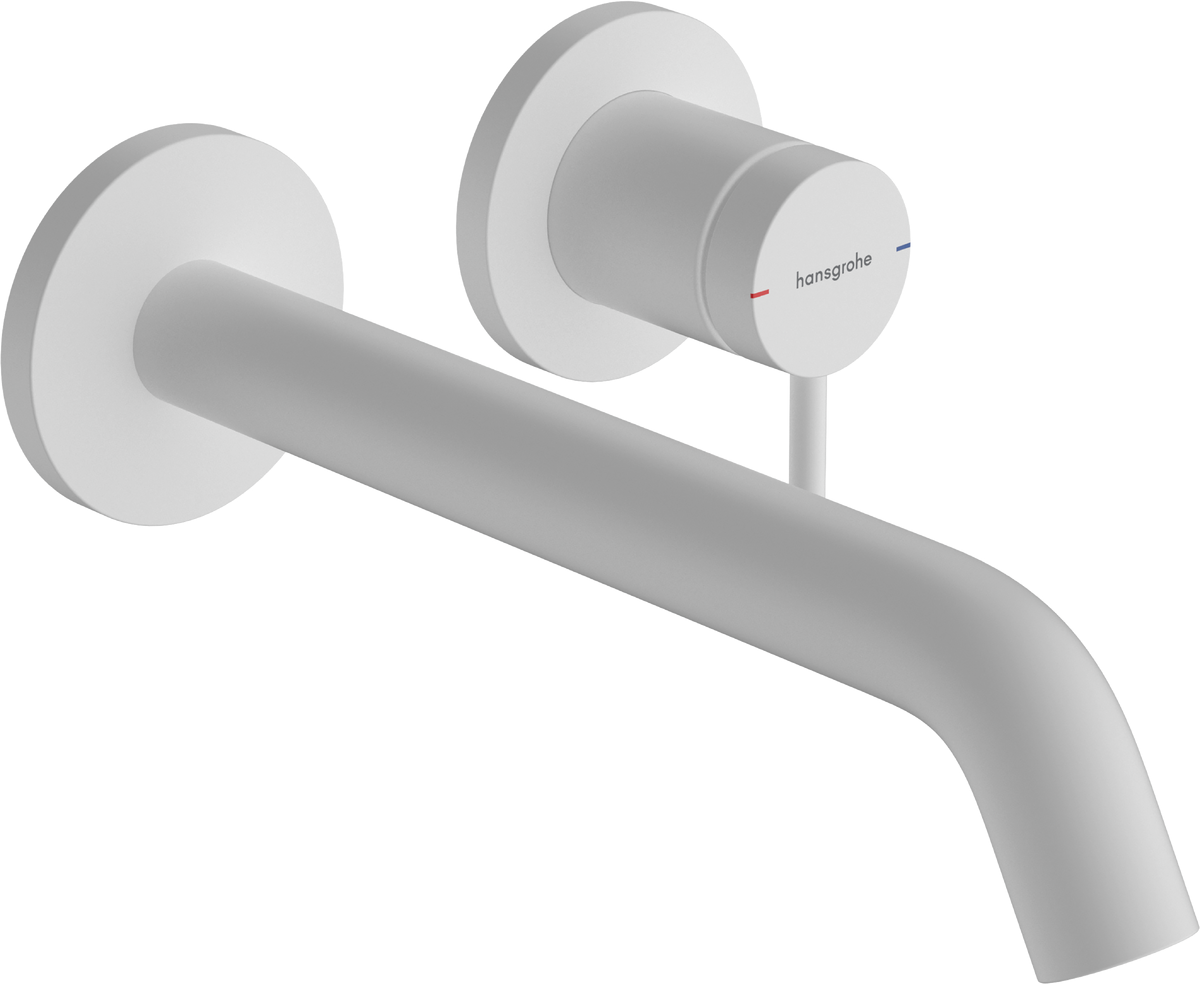 Внешняя часть смесителя для раковины hansgrohe Tecturis S скрытого монтажа, EcoSmart+, 73351700, матовый белый