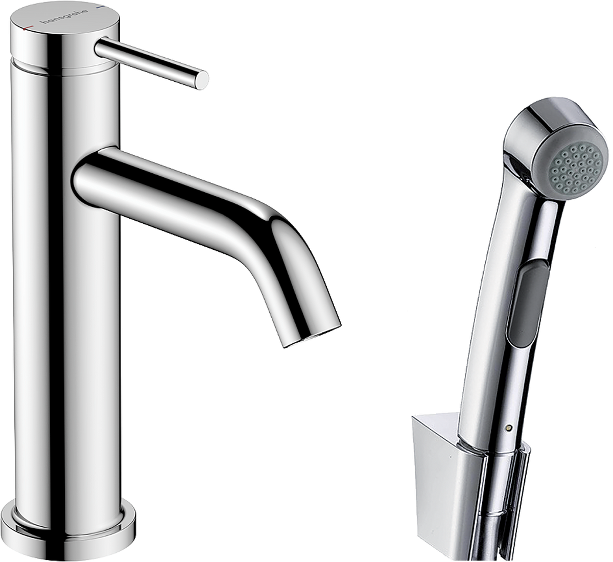 Смеситель для раковины hansgrohe Tecturis S 110 с гигиеническим душем и душевым шлангом 73211000 хром 39260₽