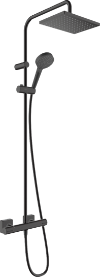 Душевая система hansgrohe Vernis Shape 230 1jet с термостатом 26286670U матовый черный уцененный товар 76890₽
