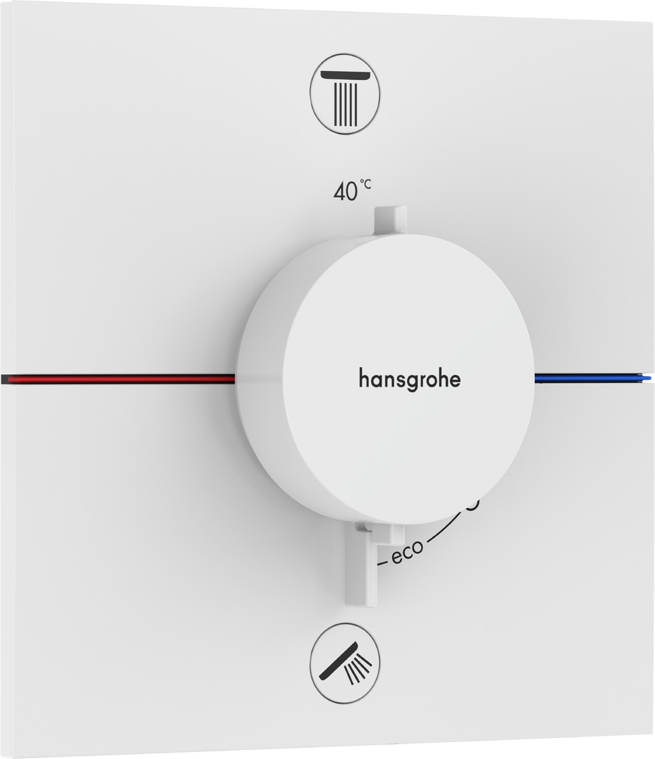 Внешняя часть термостата hansgrohe ShowerSelect Comfort E для скрытой установки на 2 функции 15572700 матовый белый 106000₽
