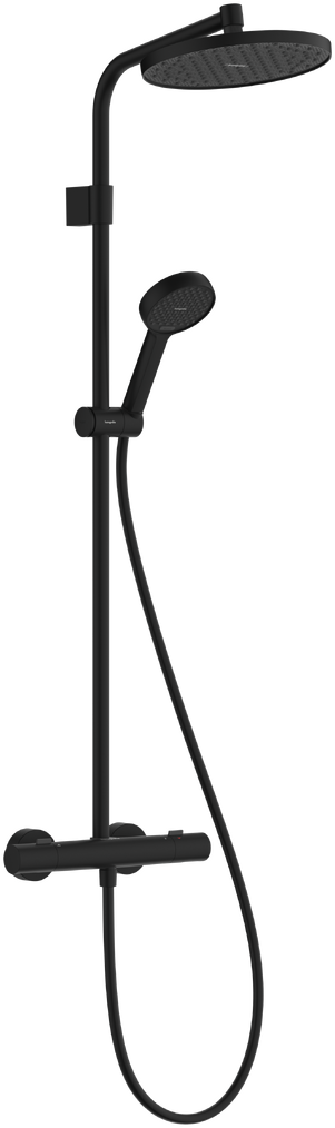 Душевая система hansgrohe Activera S Showerpipe 240 1jet EcoSmart с термостатом Ecostat Fine Varia 28078670 матовый черный 76810₽