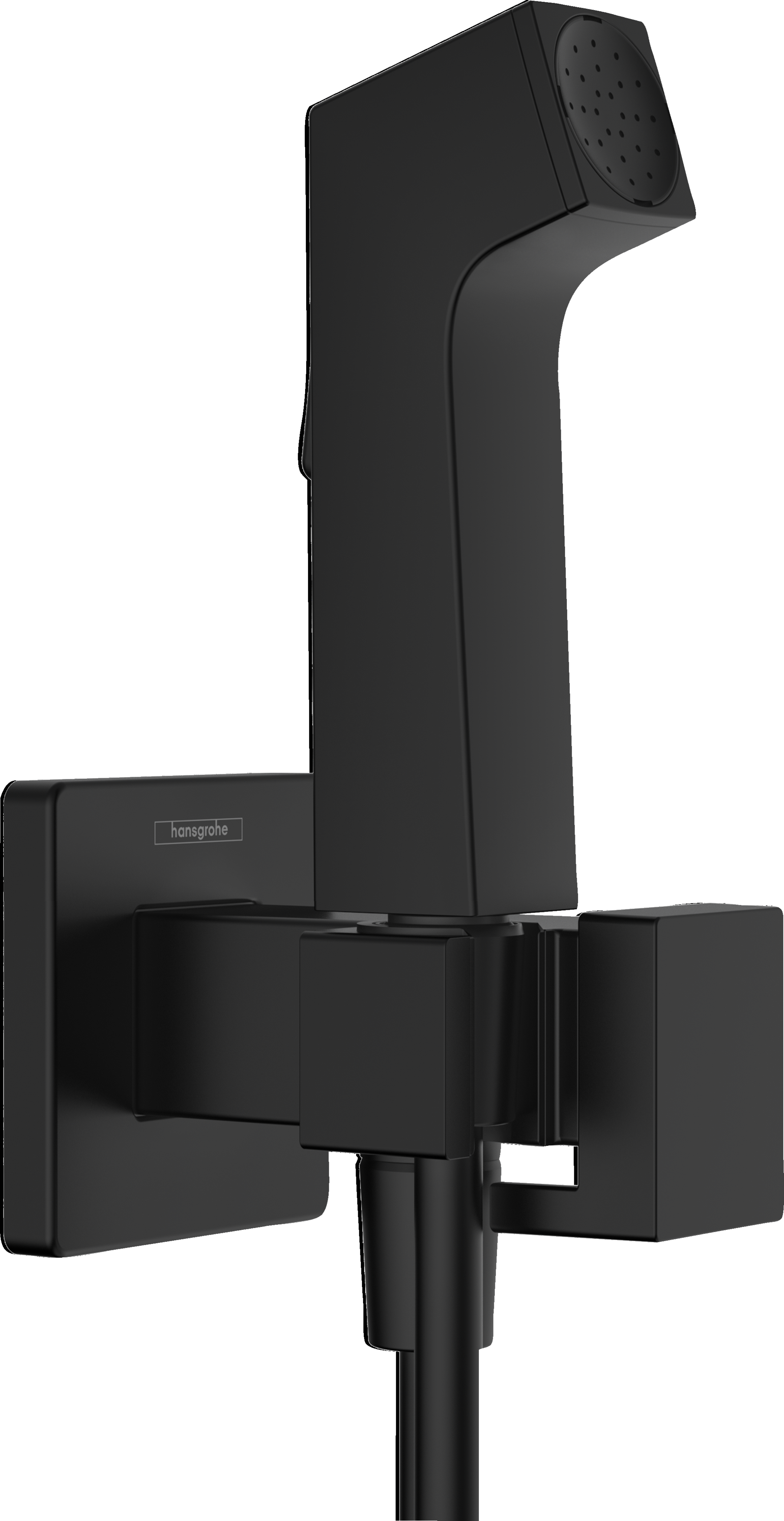 Гигиенический душ hansgrohe 1jet E с запорным вентилем держателем и шлангом 125 см 29233670 матовый черный 27590₽