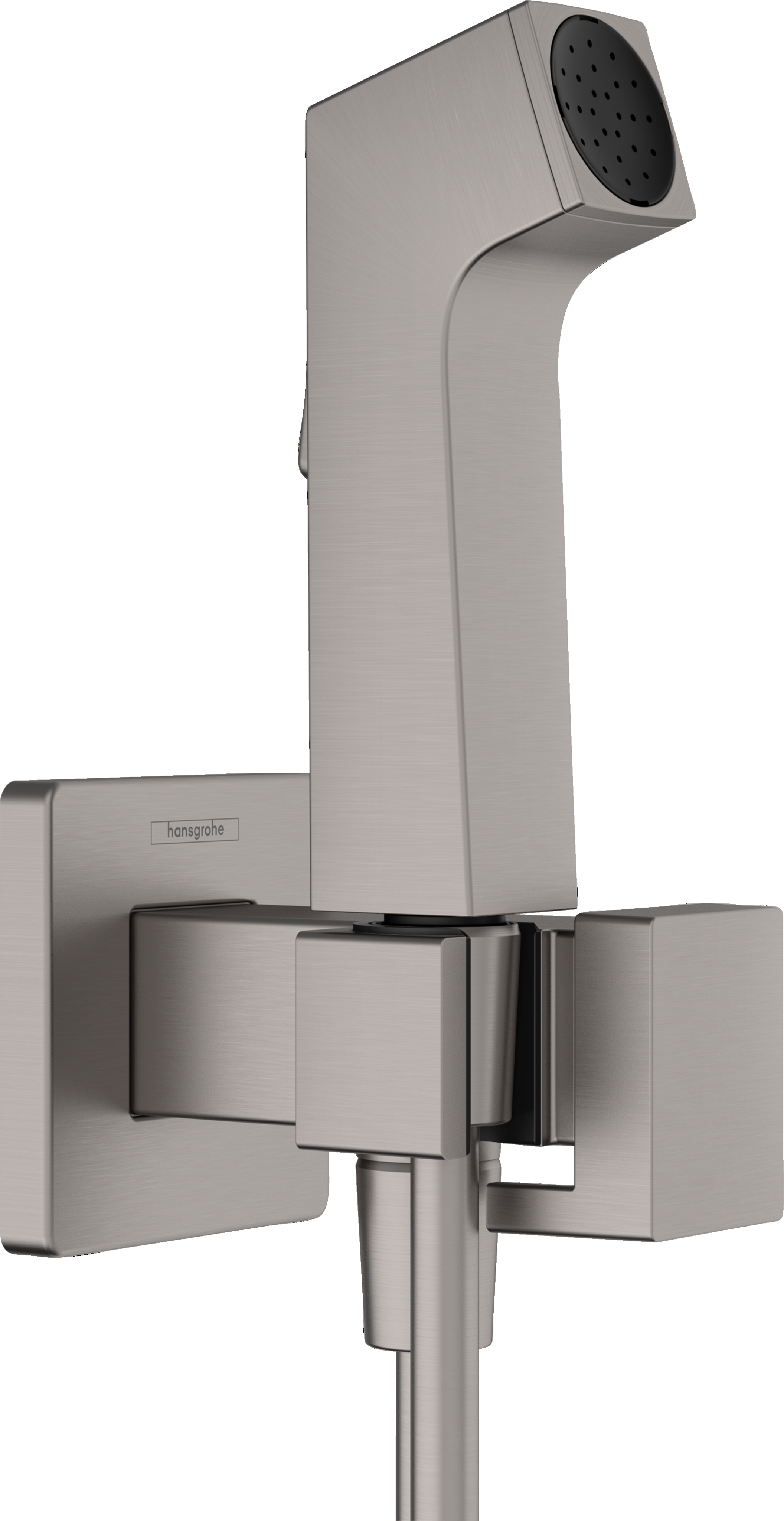 Гигиенический душ hansgrohe 1jet E с запорным вентилем держателем и шлангом 125 см 29233340 шлифованный черный хром 33700₽