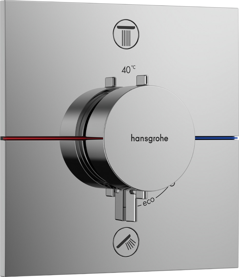 Внешняя часть термостата hansgrohe ShowerSelect Comfort E для скрытой установки на 2 функции 15572000 хром 105100₽