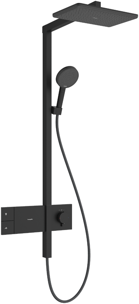 Душевая система hansgrohe Raindance Alive Q Showerpipe 210340 1jet с термостатом ShowerSelect Comfort 24580670 матовый черный 223180₽