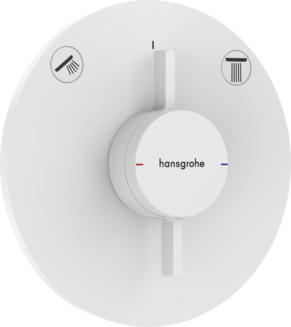 Внешняя часть смесителя hansgrohe DuoTurn S скрытого монтажа на 2 функции 75418700 матовый белый 33700₽