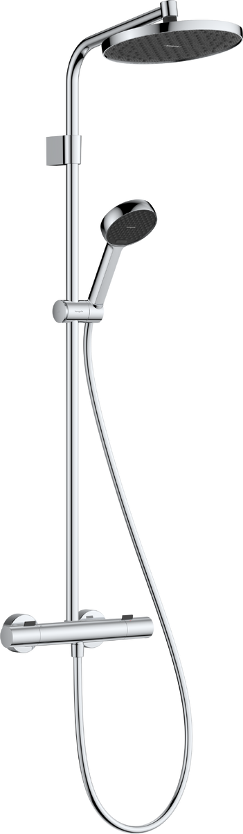 Душевая система hansgrohe Activera S Showerpipe 240 1jet EcoSmart с термостатом Ecostat Fine Varia 28078000 хром 59990₽