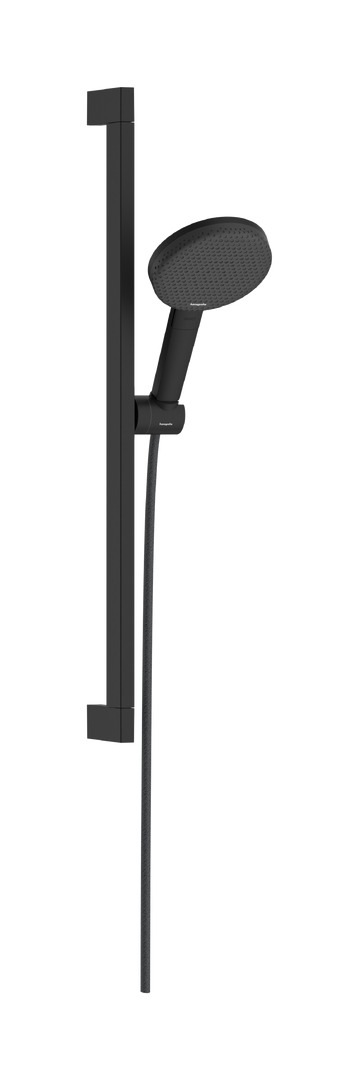 Душевой гарнитур hansgrohe Raindance Alive Select S 125 3 струи со штангой Unica E Puro 65 см 24600670 матовый черный 71600₽