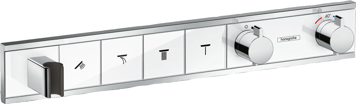 Внешняя часть термостата для душа hansgrohe RainSelect скрытого монтажа на 4 потребителя 15357400 белыйхром 182000₽