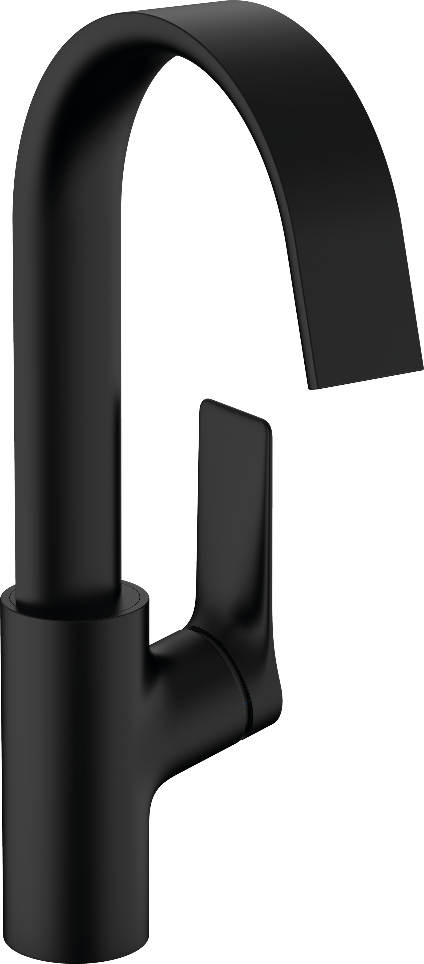 Смеситель для раковины hansgrohe Vivenis 210 с поворотным изливом и сливным гарнитуром 75030670 матовый черный 17900₽