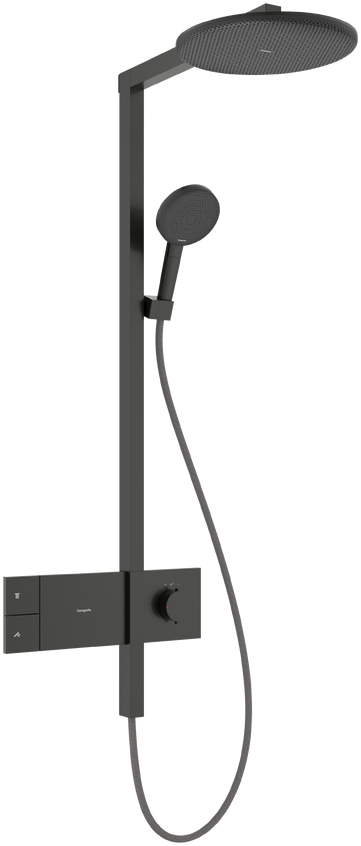 Душевая система hansgrohe Raindance Alive S Showerpipe 300 1jet с термостатом ShowerSelect Comfort 24582340 шлифованный черный хром 256980₽