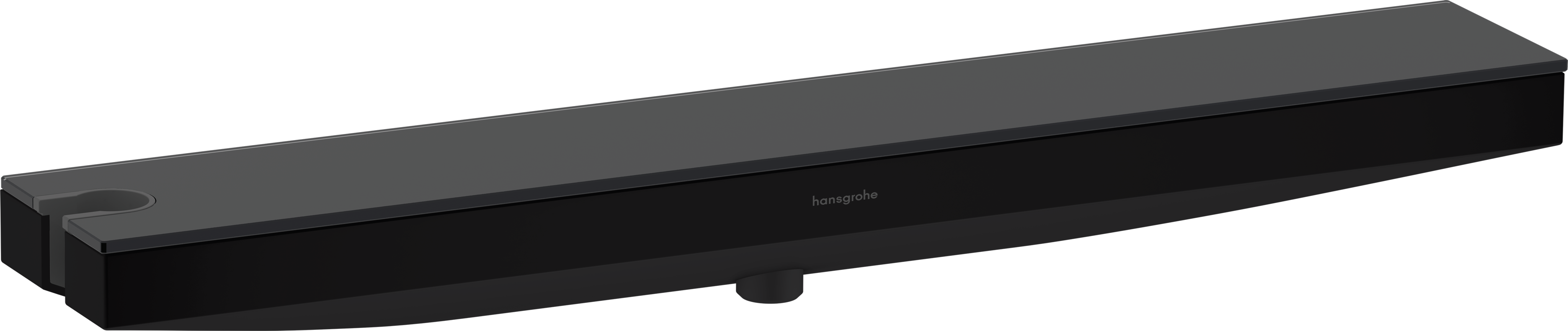 Настенный держатель Hansgrohe Rainfinity Porter 500 с полкой левый 26843670 матовый черный 65800₽