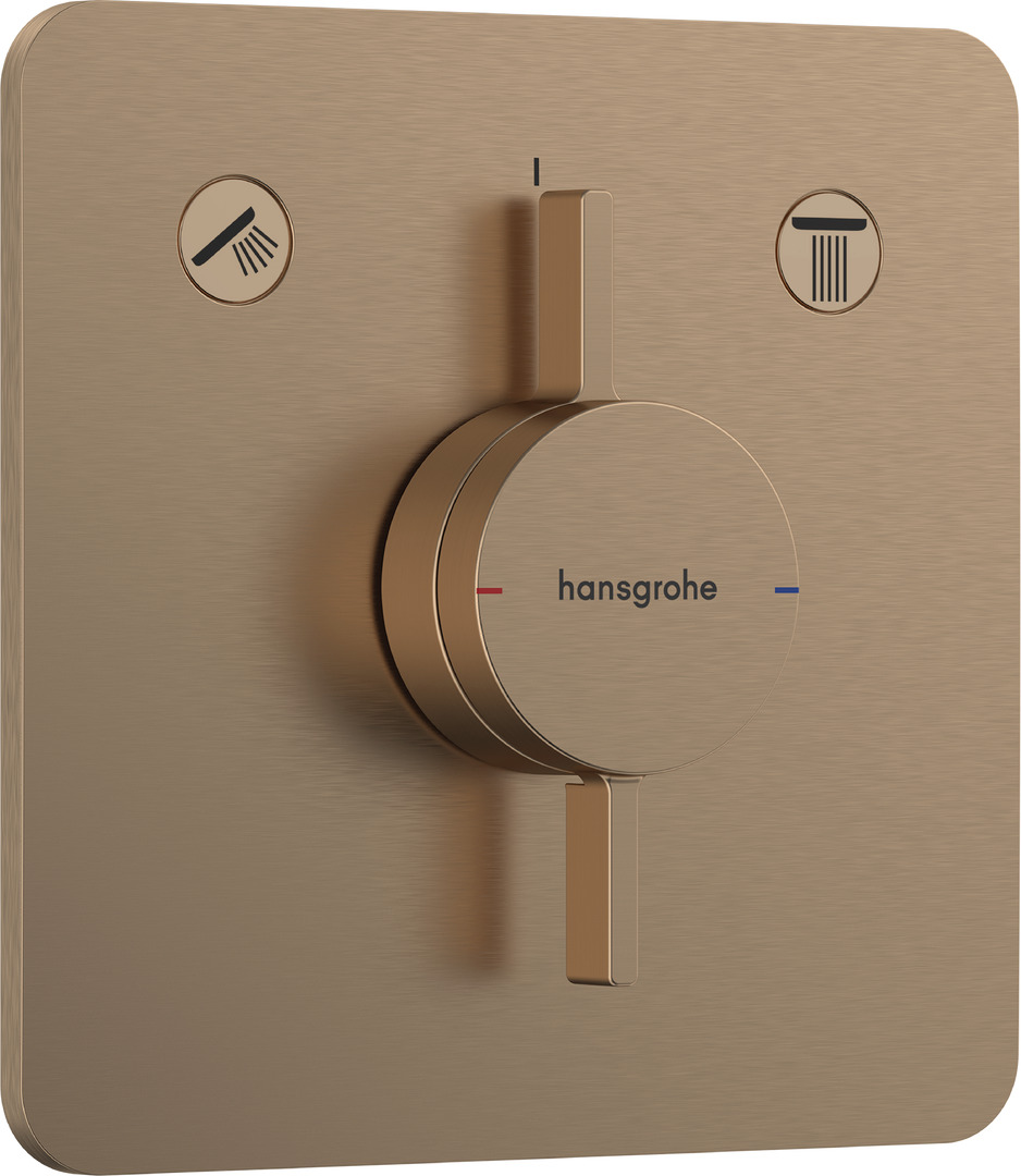Внешняя часть смесителя hansgrohe DuoTurn Q скрытого монтажа на 2 функции 75414140 шлифованная бронза 50400₽