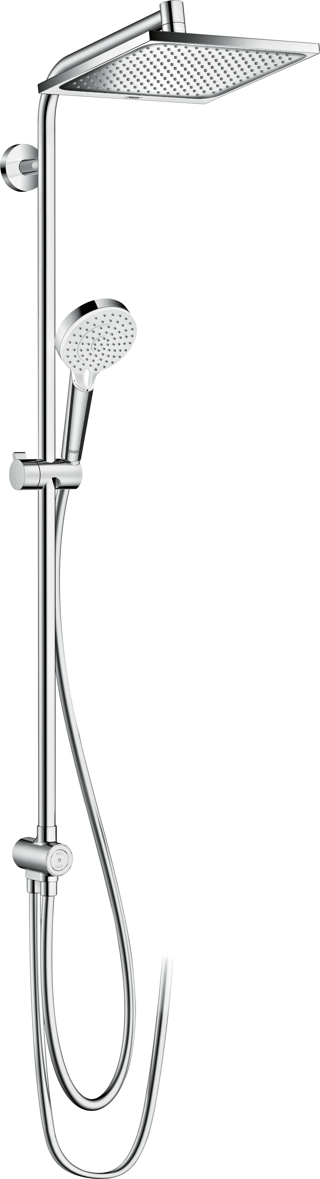 Душевая система hansgrohe Crometta E 240 1jet EcoSmart Reno с переключателем потоков 27289000, хром