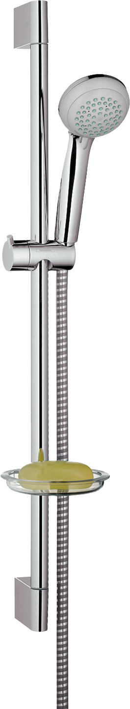 Душевой гарнитур hansgrohe Crometta 85 2jet Vario со штангой 65 см и мыльницей 27764000 хром 11600₽