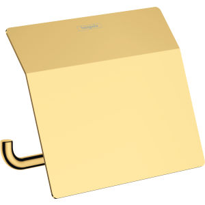 Держатель для туалетной бумаги hansgrohe AddStoris с крышкой 41753990, полированное золото