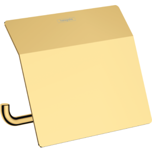 Держатель для туалетной бумаги hansgrohe AddStoris с крышкой 41753990, полированное золото