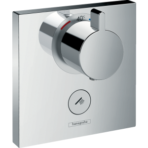 Внешняя часть термостата для душа hansgrohe ShowerSelect HighFlow скрытого монтажа на 1 потребителя, с клапаном для ручного душа 15761000, хром