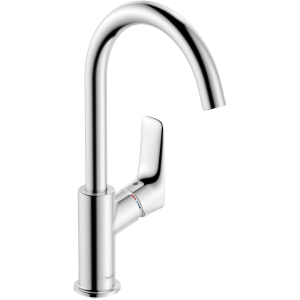 Смеситель для раковины hansgrohe Logis 210 с поворотным изливом и сливным гарнитуром 71130000, хром