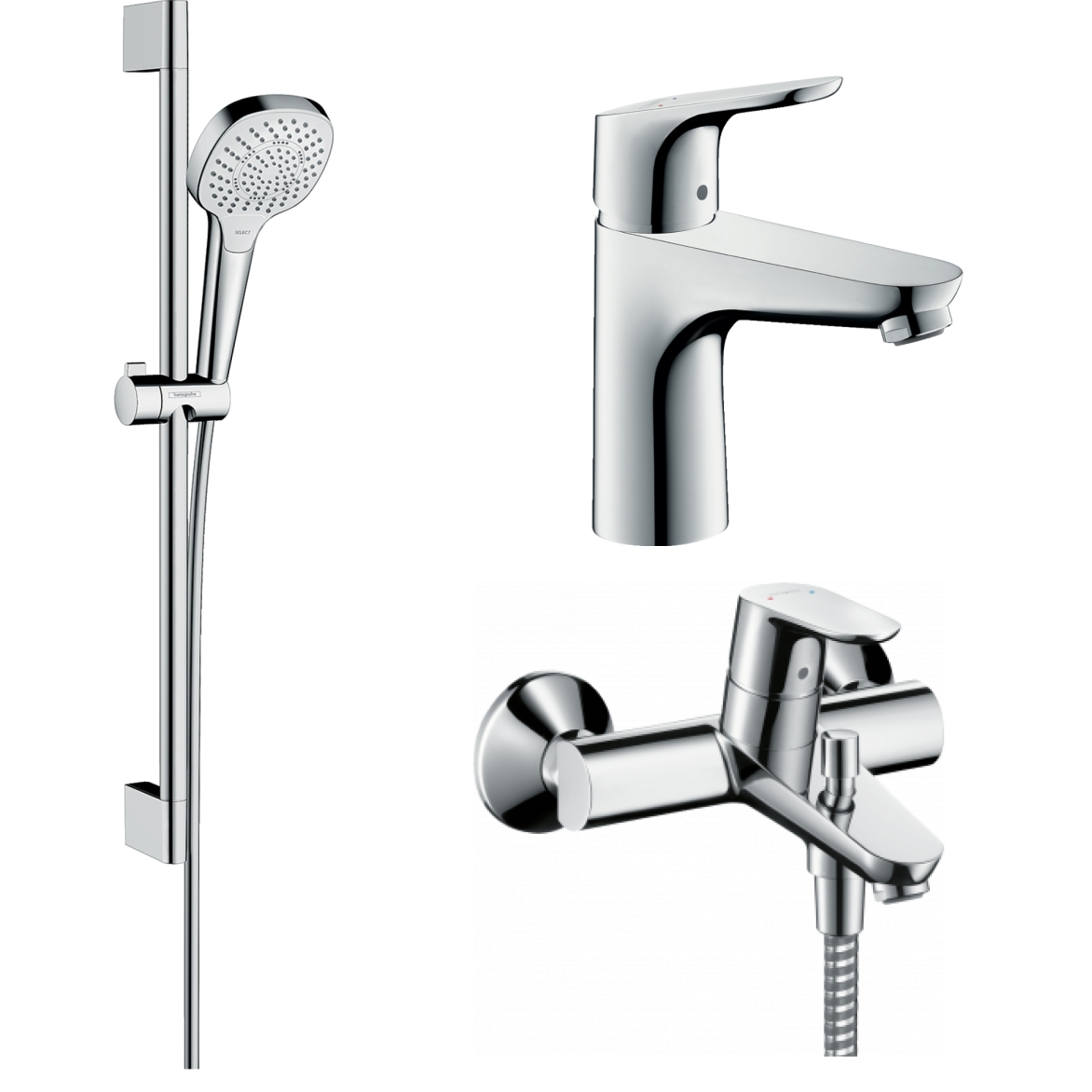 Купить Готовый набор для ванны hansgrohe Focus с ручным душем Croma и ...