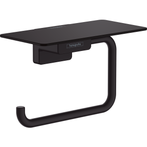 Держатель для туалетной бумаги hansgrohe AddStoris с полкой 41772670, матовый черный