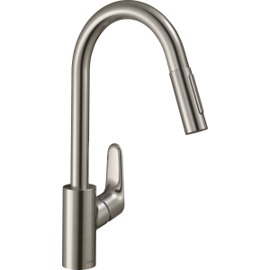 Смеситель для кухонной мойки hansgrohe Focus M41 240, с вытяжным душем 2jet 31815800, под сталь
