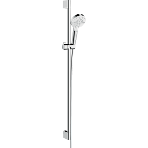 Душевой гарнитур hansgrohe Crometta 100 2jet Vario со штангой 90 см 26536400, белый/хром