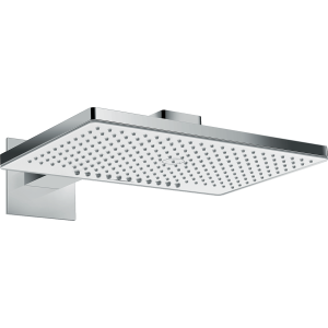 Верхний душ hansgrohe Rainmaker Select 460 2jet с настенным кронштейном скрытого монтажа 24005400, белый/хром 