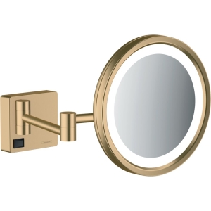 Косметическое зеркало hansgrohe AddStoris с подсветкой 41790140, шлифованная бронза