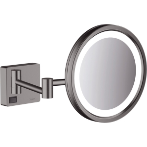 Косметическое зеркало hansgrohe AddStoris с подсветкой 41790340, шлифованный черный хром