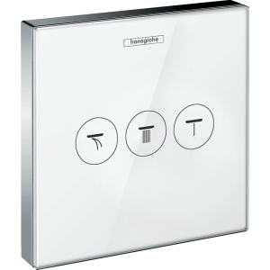 Переключатель потоков для душа hansgrohe ShowerSelect Glass на 3 потребителя 15736400, белый/хром