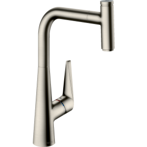 Смеситель для кухонной мойки hansgrohe Talis Select M51 300, с вытяжным изливом 1jet 72821800, под сталь
