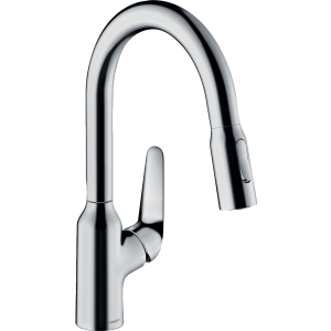 Смеситель для кухонной мойки hansgrohe Focus M42 180, с вытяжным душем 2jet 71801000, хром