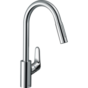 Смеситель для кухонной мойки hansgrohe Focus M41 240, с вытяжным душем 2jet 31815000, хром