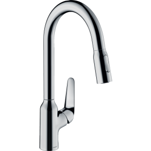 Смеситель для кухонной мойки hansgrohe Focus M42 220, с вытяжным душем 2jet 71800000, хром