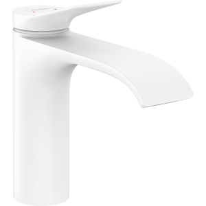 Смеситель для раковины hansgrohe Vivenis 110 со сливным гарнитуром 75020700, матовый белый