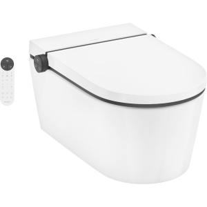 Подвесной унитаз-биде hansgrohe LavaPura Element S с полным комплектом AquaHelix Flush, SmartClean, HygieneEffect, 63021450, белый