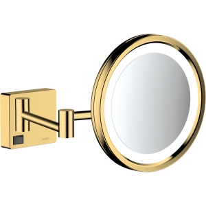 Косметическое зеркало hansgrohe AddStoris с подсветкой 41790990, полированное золото