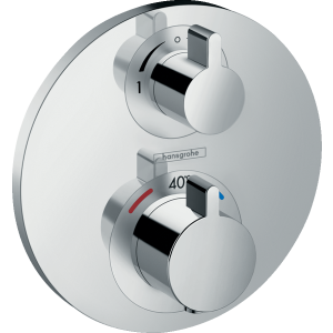 Внешняя часть термостата для душа hansgrohe Ecostat S скрытого монтажа на 2 потребителя 15758000, хром