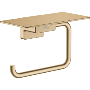 Держатель для туалетной бумаги hansgrohe AddStoris с полкой 41772140, шлифованная бронза