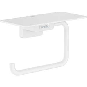 Держатель для туалетной бумаги hansgrohe AddStoris с полкой 41772700, матовый белый