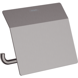 Держатель для туалетной бумаги hansgrohe AddStoris с крышкой 41753340, шлифованный черный хром