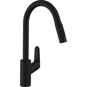 Смеситель для кухонной мойки hansgrohe Focus M41 240, с вытяжным душем 2jet 31815670, матовый черный