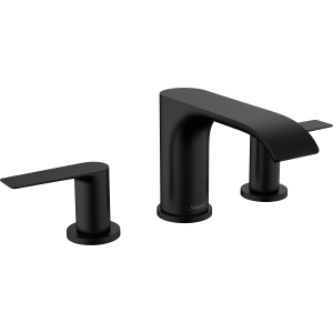 Смеситель для раковины hansgrohe Vivenis 90 на 3 отверстия, со сливным гарнитуром 75033670, матовый черный