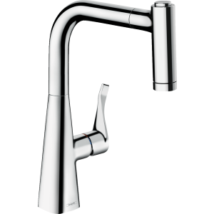 Смеситель для кухонной мойки hansgrohe Metris M71 220, с вытяжным душем 2jet 73800000, хром